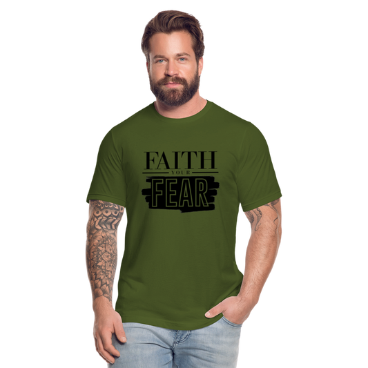 Faith Your Fear Unisex Jersey T-Shirt by Bella + Canvas - olive