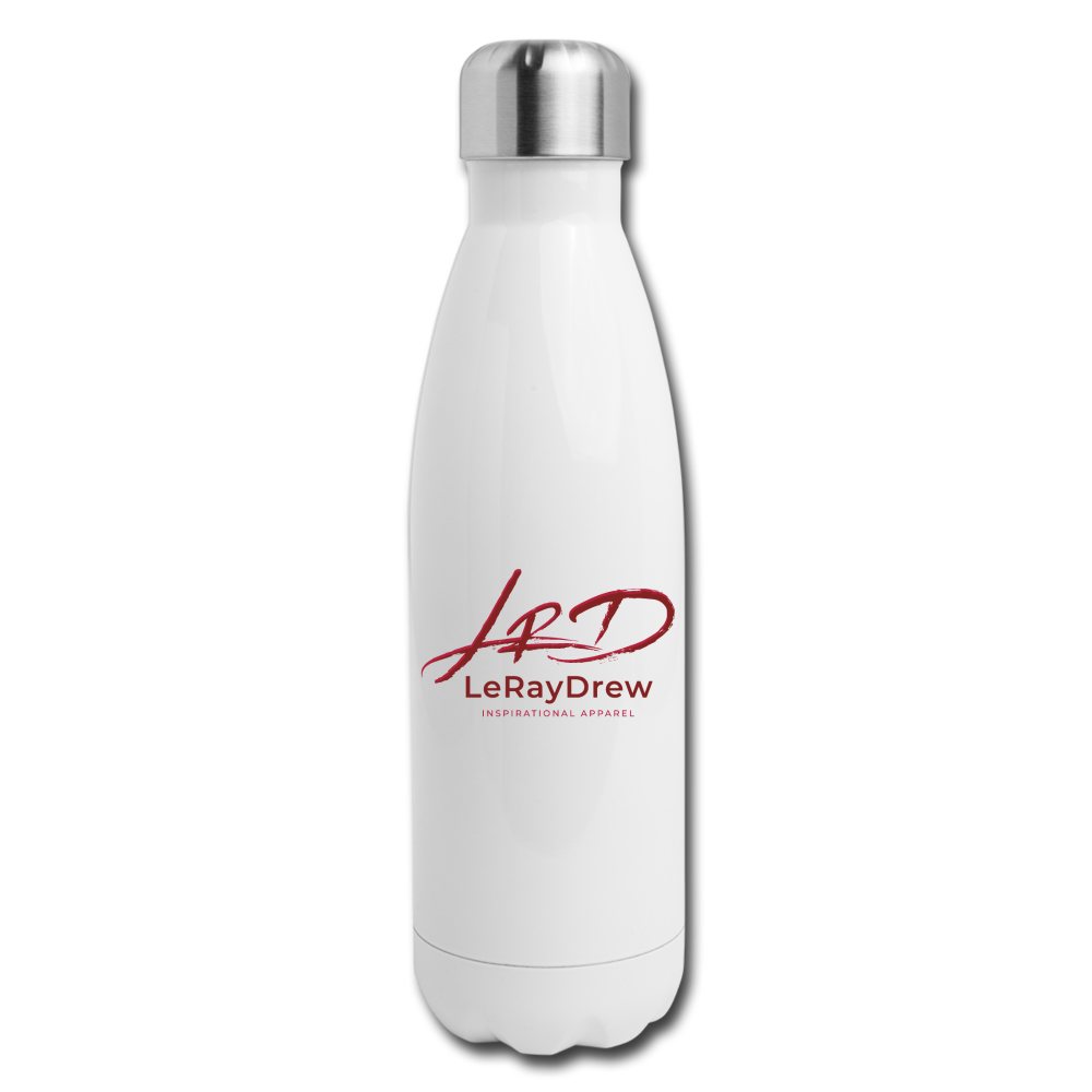 LeRayDrew Insulated Stainless Steel Water Bottle - white